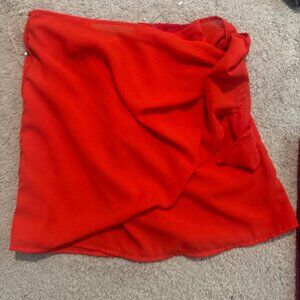 Vestique tie side red skirt